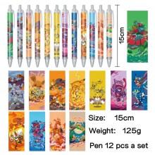 Pokemon anime ballpoint pen ball pens(12pcs a set)