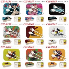 Chainsaw Man anime Plastic Lunch Box with Fork Spoon Kids Food Case