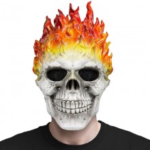 Halloween Ghost Rider skull facial cosplay latex m...