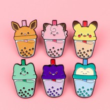 Pokemon milk tea anime Alloy Enamel Badges Brooch ...