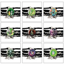 Rick and Morty anime braided gemstone bracelet han...