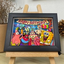 Spongebob 3D Art Painting Stereograph Picture Fram...