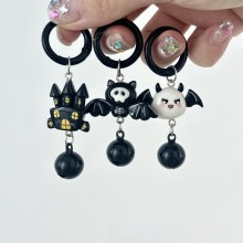 Halloween Cartoon Ghost Bat Black Cat Clock Key chains