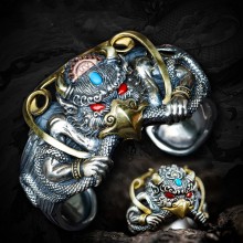 Ethnic Style Golden Winged Roc Bird Opening Rings