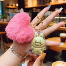 Labubu anime gold figure doll key chains