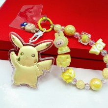 Pokemon Pikachu anime gold pendant phone strap