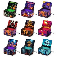 Halloween Art Six sided Painted Hand cranked Music...