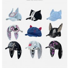 Korean Fashion y2k Long Rabbit Ear Hip Hop Basebal...
