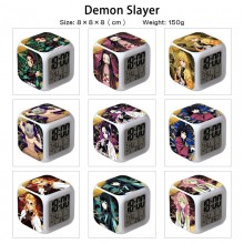 Demon Slayer anime Alarm Clock Colorful Light Display Time Week Month
