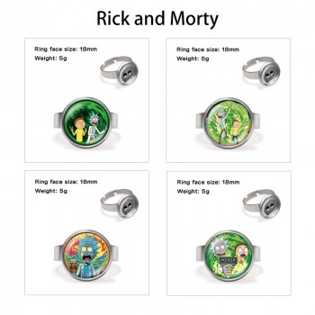 Rick and Morty anime adjustable rings