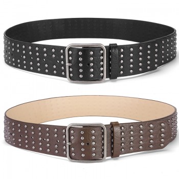 Hip Hop Punk Rivets Vintage PU Waistband Belt