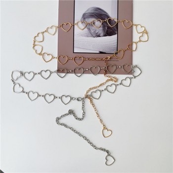 Women Heart Shaped Metal Waist Chain Belt