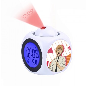 Chainsaw Man anime LCD Projection Digital Alarm Clock Projector Temperature