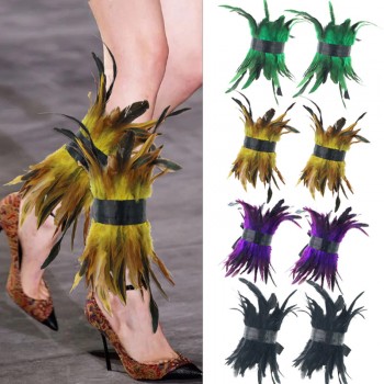 Punk Fuzzy Anklets Adjustable Foot Jewelry Feather