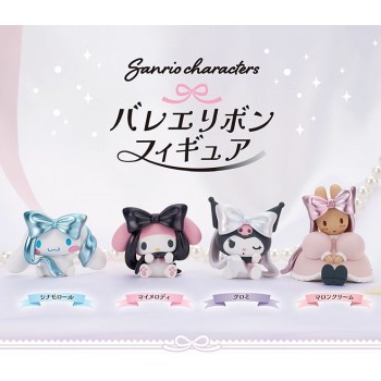 4pcs/set Sanrio Characters Bow-Shaped Gashapon Figures
