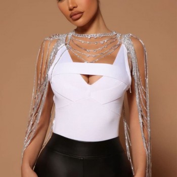 Stonefans Layered Luxury Shoulder Chain Jewelry Dress Harness