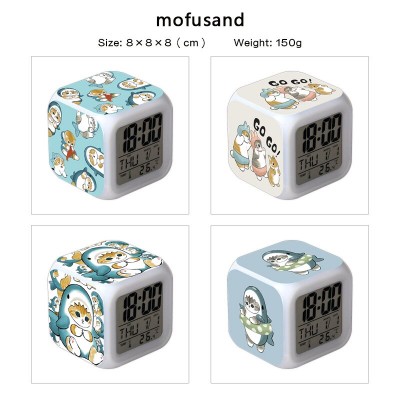 Mofusand catanime Alarm Clock Colorful Light Display Time Week Month