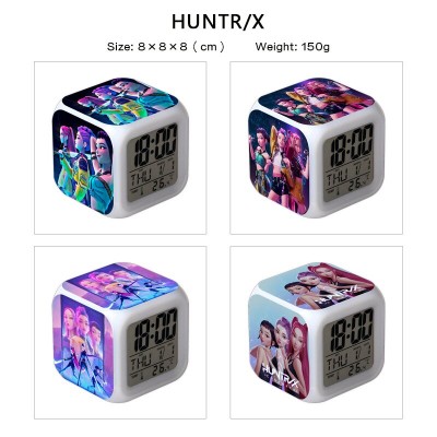 K-POP Demon Hunters anime Alarm Clock Colorful Light Display Time Week Month