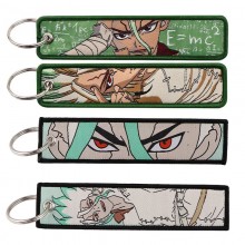 Dr.STONE anime Woven Label Anime Lanyard Key chain Tag