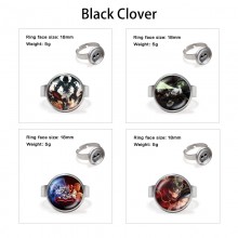 Black Clover anime adjustable rings