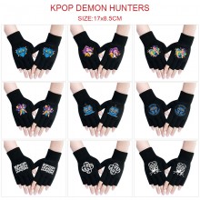 K-POP Demon Hunters cotton half finger gloves a pa...
