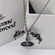 Punk Geometric Hip hop Bat Saturn Necklace