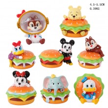 8pcs/set Mickey Mouse and Friends Hamburger Donald Duck figures(OPP bag)