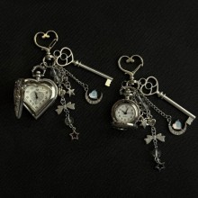 Hollow Heart Pocket Watch Chain keychain