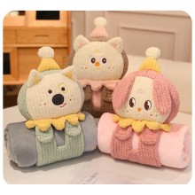 2 in 1 Pillow Blanket Soft Plush Blanket Small Cus...