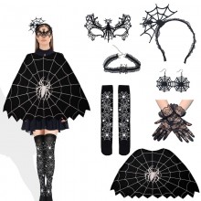 Halloween Spider Web Costume Set Lace Headband Cho...