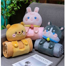 2 in 1 Pillow Blanket Soft Plush Blanket Small Cushion