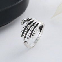 Gothic Skull Skeleton Hand Bone Finger Punk Rock Rings
