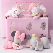 4pcs/set Marie Cat Dumbo Minnie Daisy Character Sleep Figures