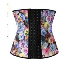 Rose Floral Sexy Latex Corset Binders Waist Traine...