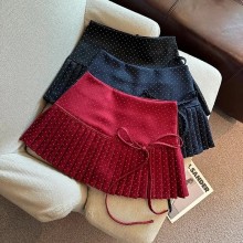 Polka Dot Bow Mini Skirt Women Y2K Japanese Haraju...