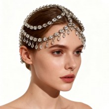 Crystal Head Hair Chain Headwrap Accessories