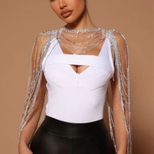 Stonefans Layered Luxury Shoulder Chain Jewelry Dress Harness