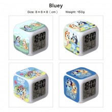 Bluey anime Alarm Clock Colorful Light Display Tim...