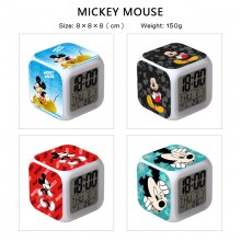 Mickey Mouse anime Alarm Clock Colorful Light Disp...