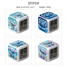 Stitch anime Alarm Clock Colorful Light Display Ti...