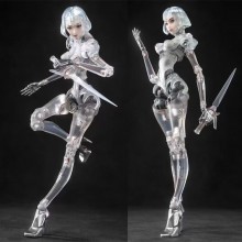 AI Agent C1 Transparent Movable Female Action Figu...