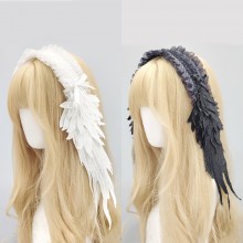 Gothic Lolita Headpiece with Angel Wings Lace Hair...