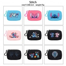 Stitch plush coin purse keychain headphone bag