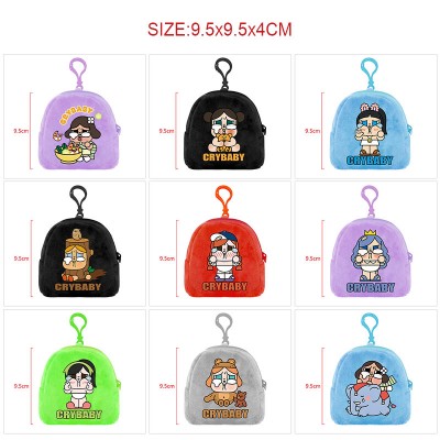 CRYBABY plush coin purse wallet keychain headphone bag