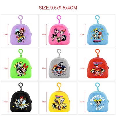 The Powerpuff Girls plush coin purse wallet keychain headphone bag