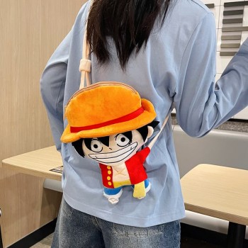 One Piece Monkey D Luffy anime Plush Crossbody Shoulder Bag