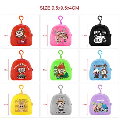 Labubu plush coin purse keychain headphone bag