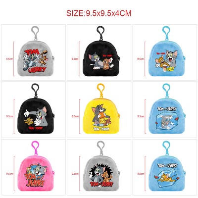 Tom and Jerry cat plush coin purse keychain headphone bag