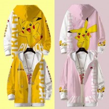 Pokemon Pikachu anime zippered hoodies sweatshirts