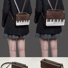 Piano Brown Square Messenger Bag Backpack